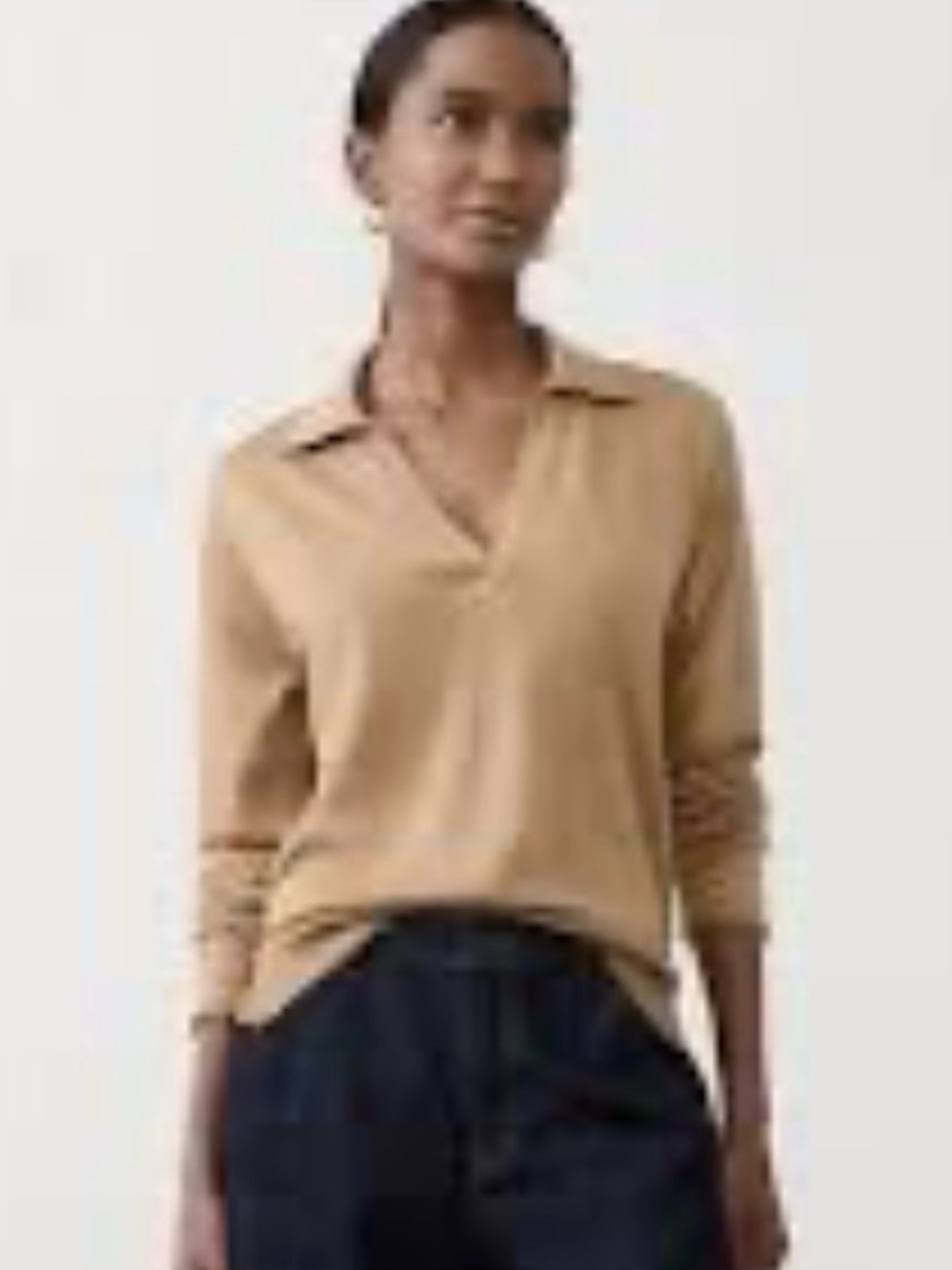 Banana Republic 100% Merino Wool Johnny Collar Sweater Long Sleeve Sz M E-8